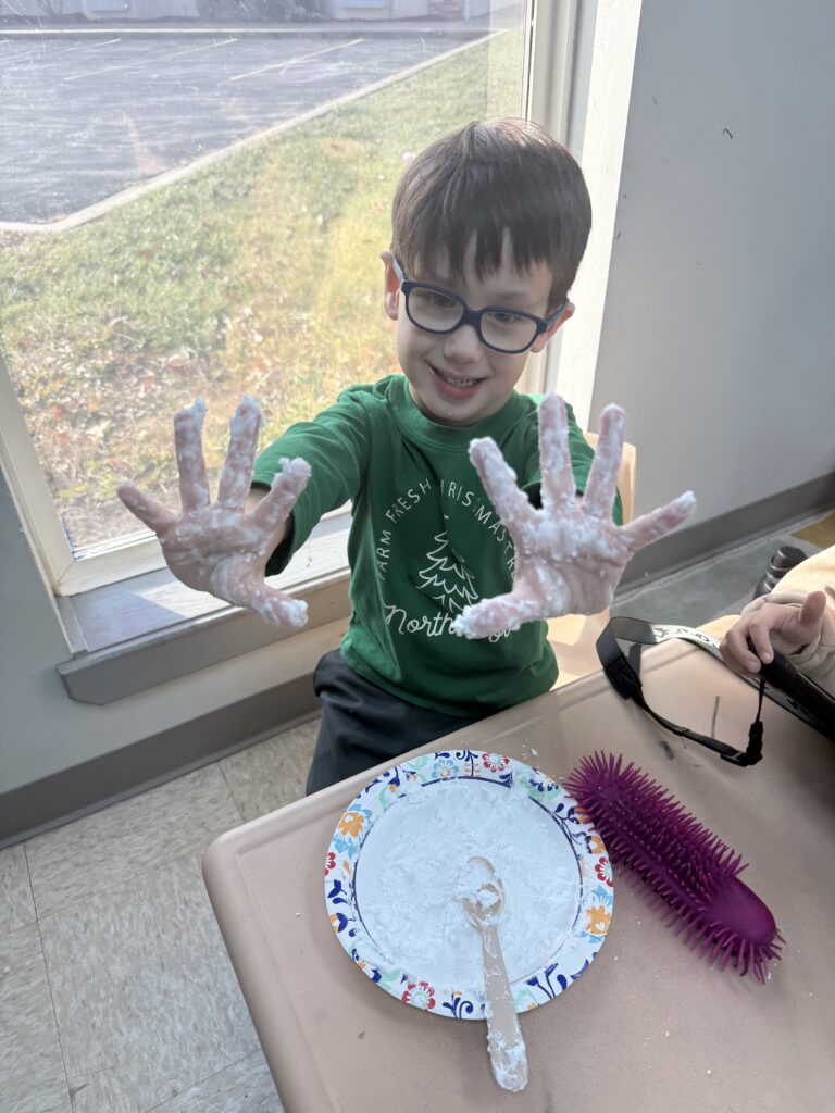 A boy plays